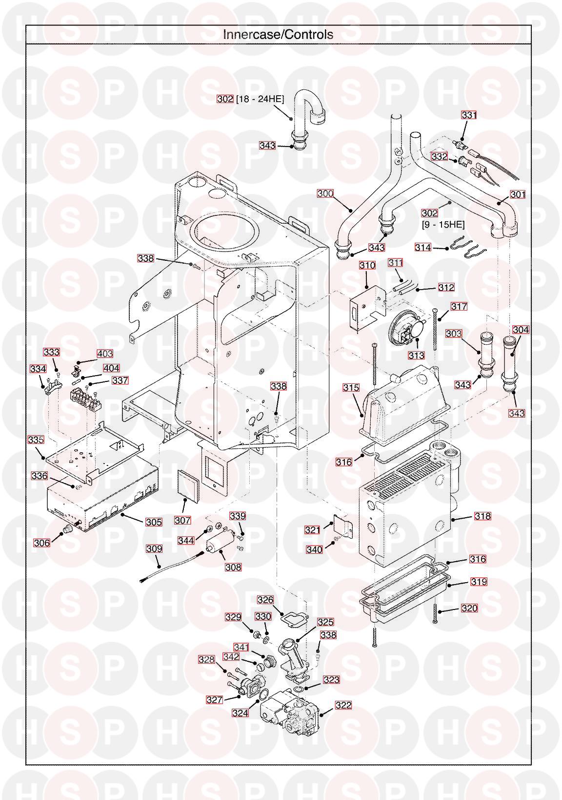 Main 24 He Heat Only Inner Casediagram Heating Spare Parts